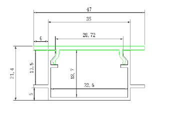 LED Alu Nass u. Trockenbau Profil Z-3520 inkl. T-Abdeckung matt 2000mm